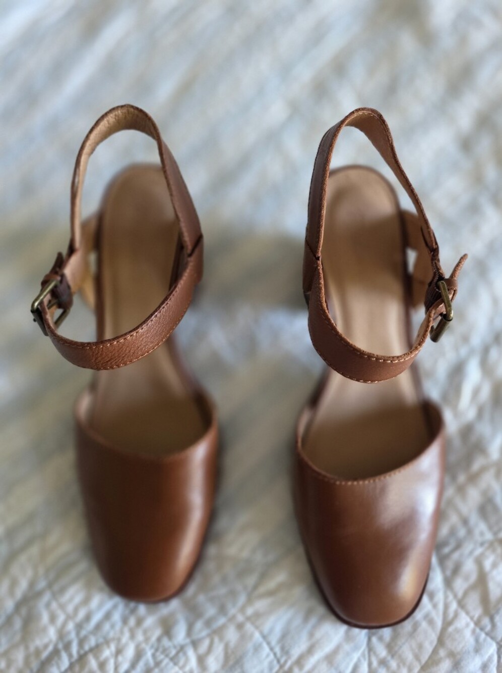 Madewell Ankle-strap LUGSOLE HeelClassic Brown Leather Size 10